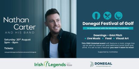 Extra tickets to be released ahead of Nathan Carter concert at the Donegal Festival of Golf image